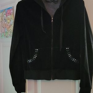 Suede hooded jacket
